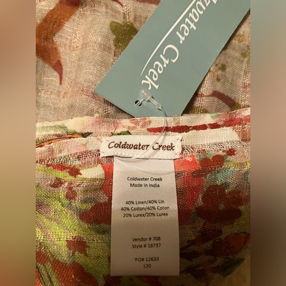 Scarf, Warm Floral with Birds - Picture 3 of 4